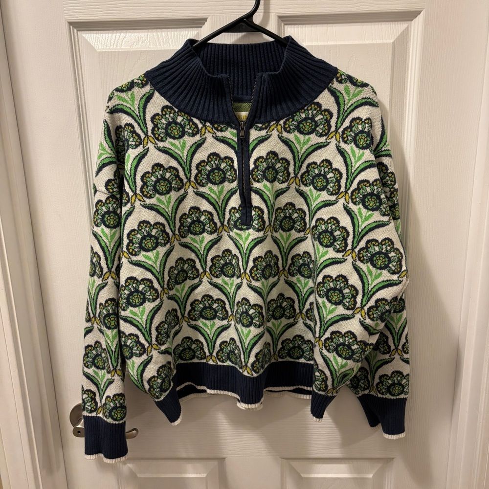 Maeve Montana Mock-Neck Half-Zip Sweater